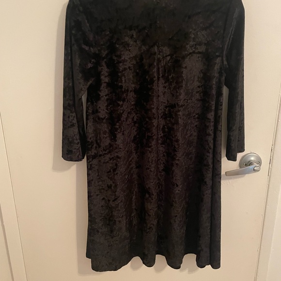 A Line Velvet Mini Dress - Picture 3 of 10